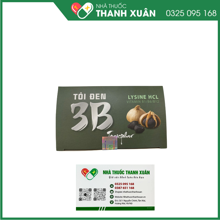 Tỏi đen 3B Tonicphar hỗ trợ nâng cao sức khỏe, giảm tê bì chân tay do thiếu vitamin nhóm B